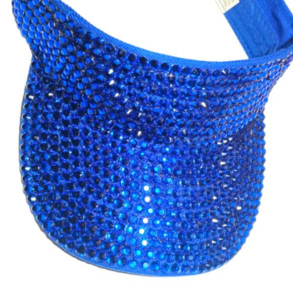 SAPPHIRE RICH NAVY BLUE RHINESTONE SUN VISOR - Picture 4 of 16